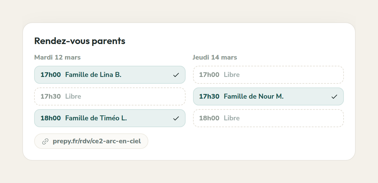 Capture de Prepy : Rendez-vous parents